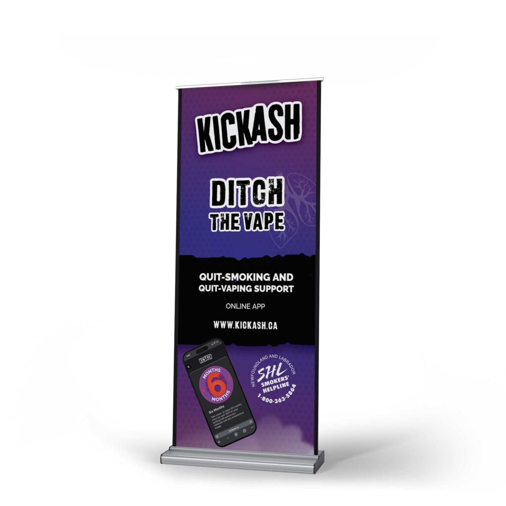 a mockup of a kickash collapsable banner